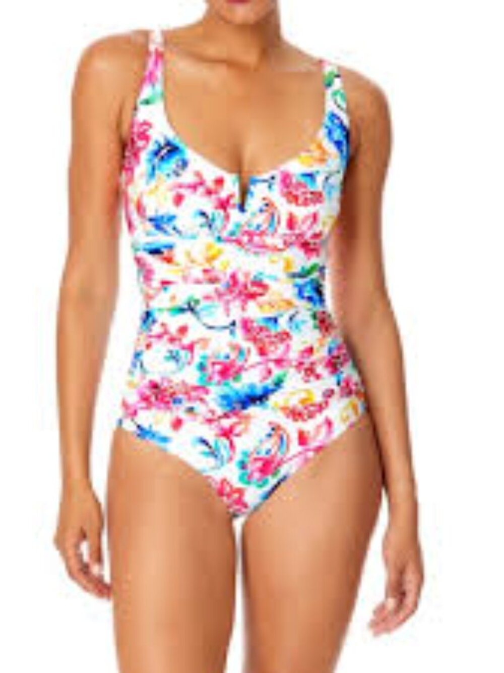 Anne Cole Watercolor Paisley Marilyn Tankini One Piece Swim Women's Size 8